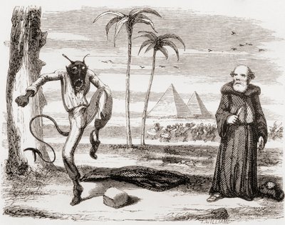 "كيف قفز ، تخطى ، خوار وصخب" ، رسم توضيحي بعد جورج كروكشانك عن قصيدة "Lay of St. Medard" ، من "The Ingoldsby Legends or Mirth and Marvels" ، بقلم توماس إنغولدسبي ، نُشر في بواسطة مدرسة اللغة الإنجليزية